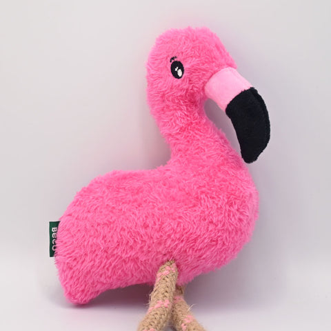 Fernando, Flamingo Rope Dog Toy With Squeaker