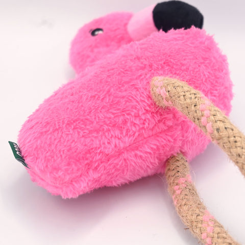 Fernando, Flamingo Rope Dog Toy With Squeaker