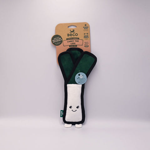 Larry, Beco brand dog toy with packaging on a white background