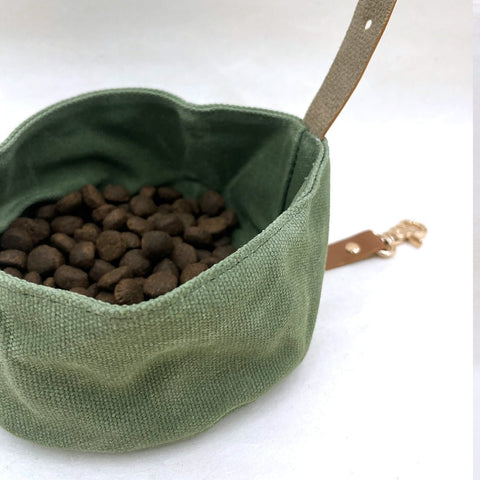 Foldable Dog Bowl Made With Recyclable Canvas - Sparkly Tails