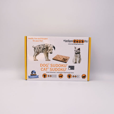 details of box of Pet Sudoku Puzzle For Dogs and Cats, Medium Size in box