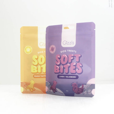 Soft Bites Liver & Blueberry Dog Treats, Gizzls, 150g - Sparkly Tails