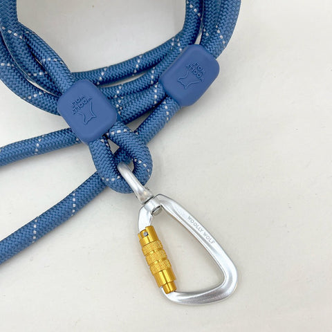 Rope Dog Lead, Made From Recycled Bottles, Pigeon Blue, 180 cm - Sparkly Tails