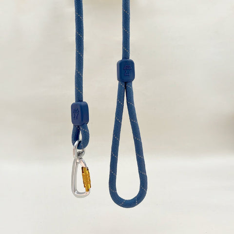 Rope Dog Lead, Made From Recycled Bottles, Pigeon Blue, 180 cm - Sparkly Tails