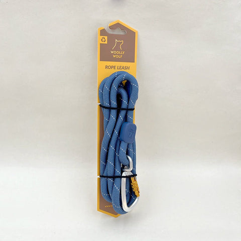 Rope Dog Lead, Made From Recycled Bottles, Pigeon Blue, 180 cm - Sparkly Tails