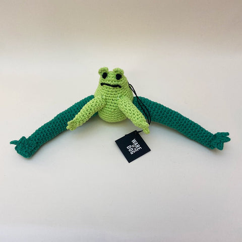 Squeaker Dog Toy, Crochet Frog by Ware of the Dog - Sparkly Tails
