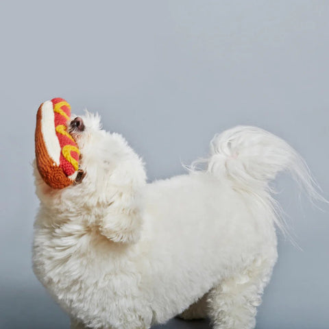Squeaker Dog Toy, Hot Dog by Ware of the Dog - Sparkly Tails