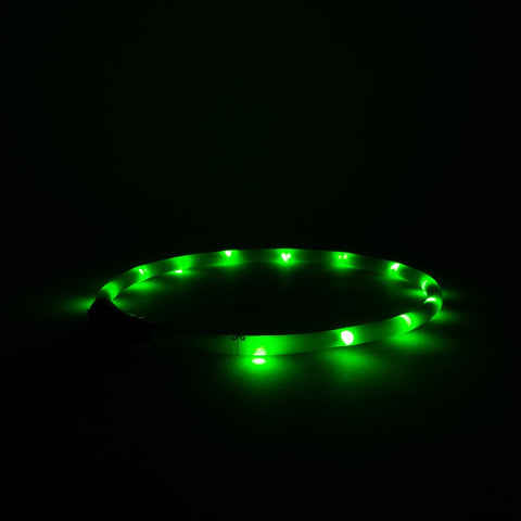 Great&Small Glow LED Rechargeable Dog Collar Green — alternative view — Sparkly Tails