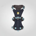 Black and gray safety ruffwear harness with a brand logo on a white background