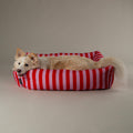 Scruffs Amalfi Striped Dog Bed Pink Medium — studio shot — Sparkly Tails