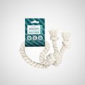 Goodchap's pulley rope dog toy with packaging on a white background 