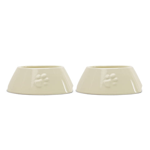 Scruffs Icon Long Eared Dog Bowl Set Cream — spaniel modelling — Sparkly Tails