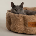 Scruffs Boucle Cat Bed Desert Brown — cat modelling — Sparkly Tails
