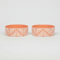 Scruffs Aztec Dog Bowl Set Terracotta Orange — bowl pair detail — Sparkly Tails