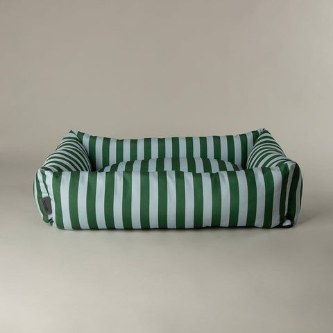 Scruffs Amalfi Striped Dog Bed Green — bold stripe pattern — Sparkly Tails