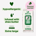 Beco Coconut Dog Wipes — wipe texture close-up — Sparkly Tails