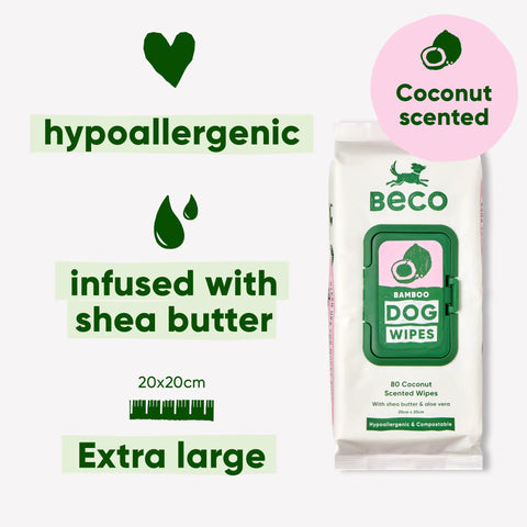 Beco Coconut Dog Wipes — wipe texture close-up — Sparkly Tails