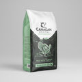 Canagan Dental free run turkey dog food package on a white background