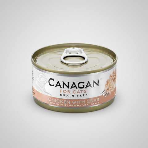 Canagan Chicken with Crab Wet Cat Food 75g — tin front view — Sparkly Tails