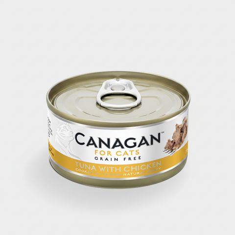 Canagan Tuna with Chicken Wet Cat Food 75g — tin front view — Sparkly Tails