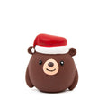 Christmas Latex Brown Bear with Santa Hat