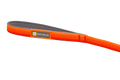 Orange dog leash with Ruffwear logo on a white background