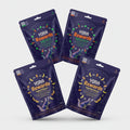 Four YORA Rewards Superfood Insects pet treats pouches arranged in a diamond pattern on a plain white background.