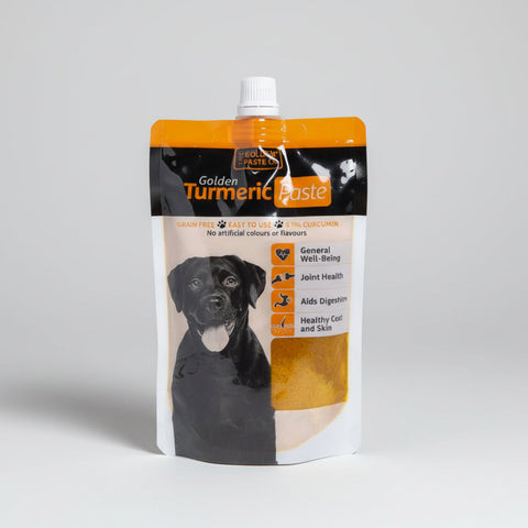 Golden Turmeric Paste for dogs packaging on a white background