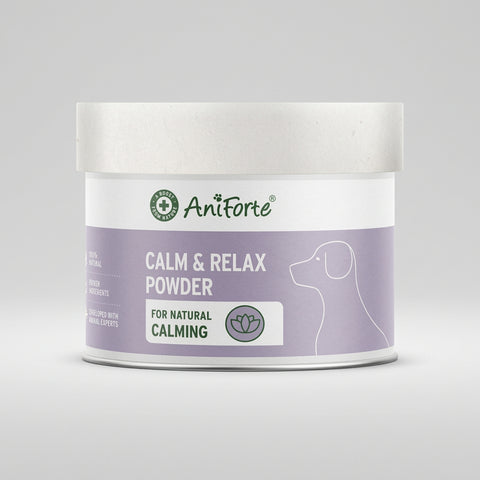 AniForte Calm & Relax Powder for Dogs 100g — product packaging front view — Sparkly Tails