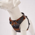 White dog model wearing a Ruffwear Front Range Harness, Moonlight Mountains harness on a light White background
