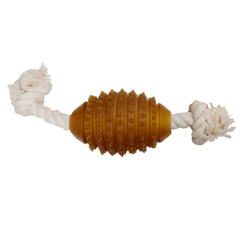 Retorn Rub Rugby Spike & Rope Dog Toy — side profile view — Sparkly Tails