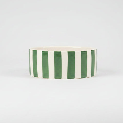 Scruffs Amalfi Striped Dog Bowl Set Green — bowl detail — Sparkly Tails