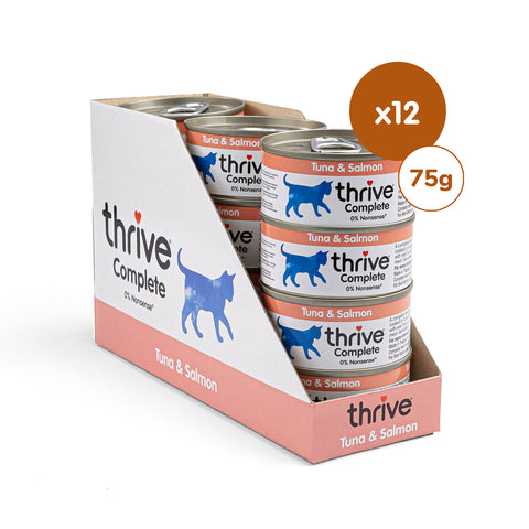 Thrive Tuna and Salmon Complete wet cat food 12-tin pack — Sparkly Tails
