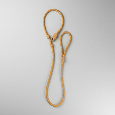 Woolly Wolf Retriever Leash Wood Brown, recycled RPET all-in-one slip lead and collar