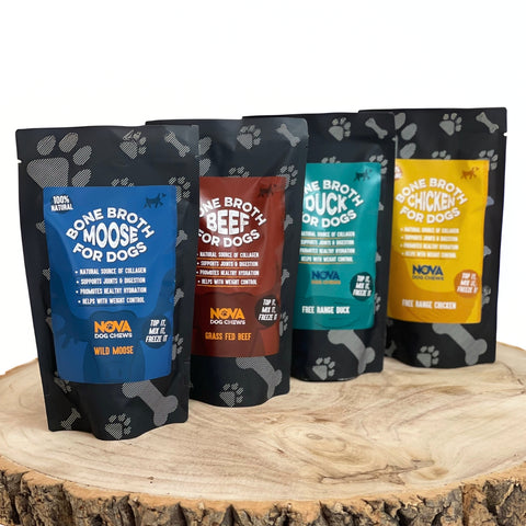 Moose Bone Broth 230ml, full range shot, Sparkly Tails