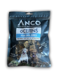 Anco Oceans Fish Skin Cubes dog treat package on a white background