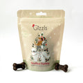 Gizzl's Stuffed Turkey dog treat package with two bones on a white background