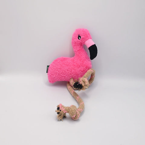 Fernando, Flamingo Rope Dog Toy With Squeaker