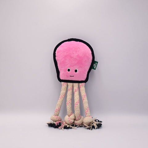 Ollie, Plush Octopus Dog Toy from Beco. Front view.
