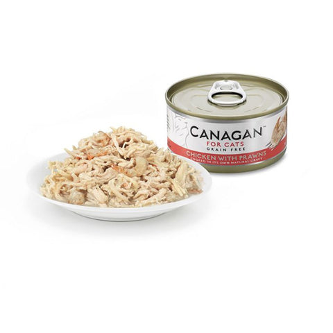 Canagan Chicken with Prawns Wet Cat Food 75g — open tin detail — Sparkly Tails