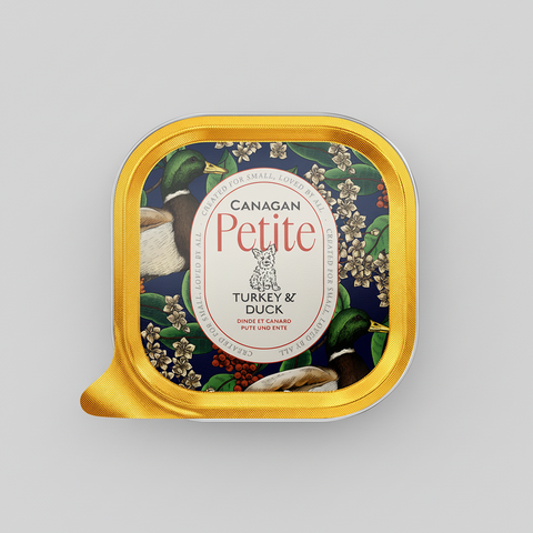 Canagan Petite Turkey with Duck Pâté 100g Tray — product packaging — Sparkly Tails