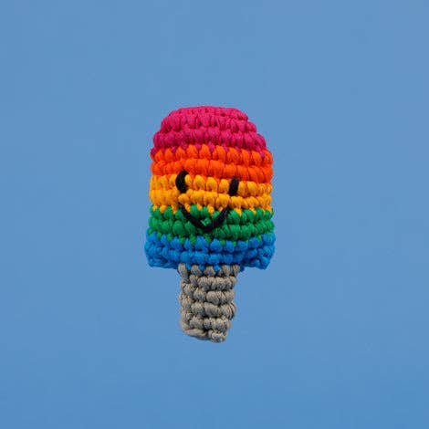 Crochet Rainbow Lolly, Recycled Cotton - Sparkly Tails
