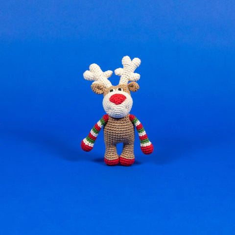 Crochet Reindeer Squeaker Dog Toy - Sparkly Tails