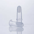 Clear plastic toothbrush attachment on a white background