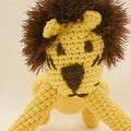 Hand Crochet Lion Squeaker Dog Toy Front Face