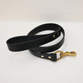 Handmade Black Leather Dog Lead - Sparkly Tails