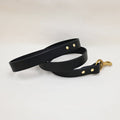 Handmade Black Leather Dog Lead - Sparkly Tails