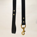 Handmade Black Leather Dog Lead - Sparkly Tails