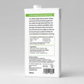 Back of a pet supplement packaging with text and branding on a white background