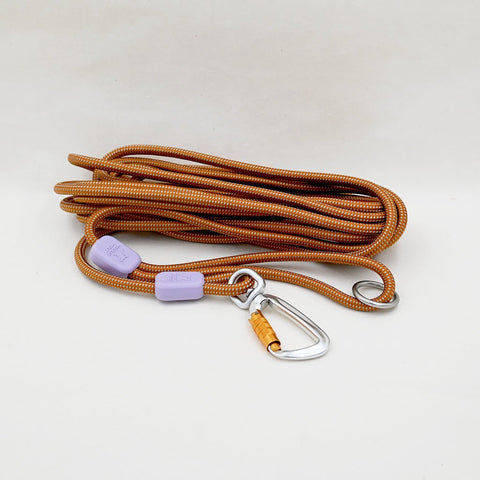Long and Thin Rope Lead, Terracotta, 6.10m / 20', 8mm - Sparkly Tails